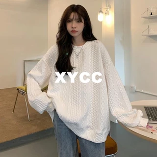 Áo sweater Dáng Rộng Cỡ Lớn Kiểu Hàn Quốc Thời Trang Xuân Thu Cho Nữ