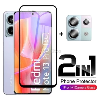 Kính Cường Lực 2 Trong 1 Bảo Vệ Ống Kính Máy Ảnh Cho Xiaomi Redmi Note 13 Pro Plus 13Pro + Note13Pro 4G 5G 9H HD