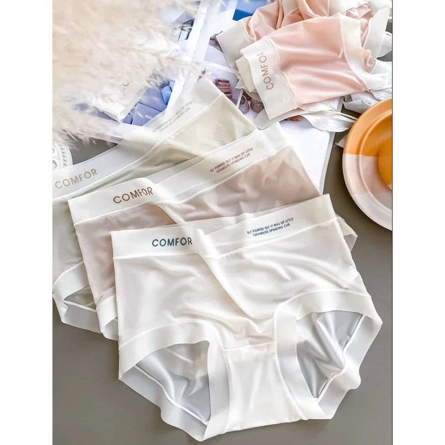 [SIZE M.L.XL] Combo quần lót nữ cạp vừa, set quần lót su lạnh dai mỏng chữ Comfor nhẹ mát [QS379]