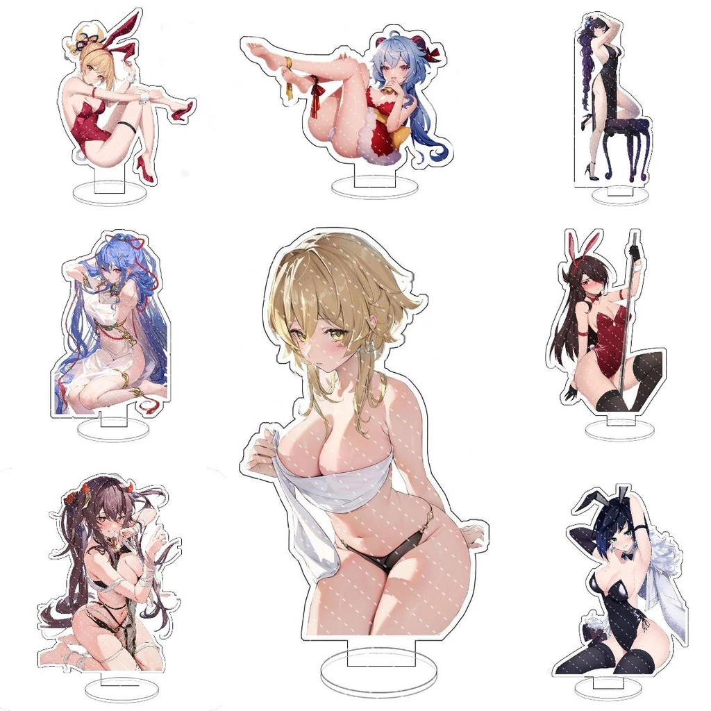 Mô hình Standee Anime Game Genshin Impact Beautiful Girl Lumine Hutao Ayaka Cute phụ kiện trang trí dễ thương