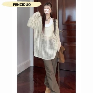 FENGZIDUO Áo Len croptop áo tingoan áo nữ kiểu 2023 New Style A29J2FX 34Z230821