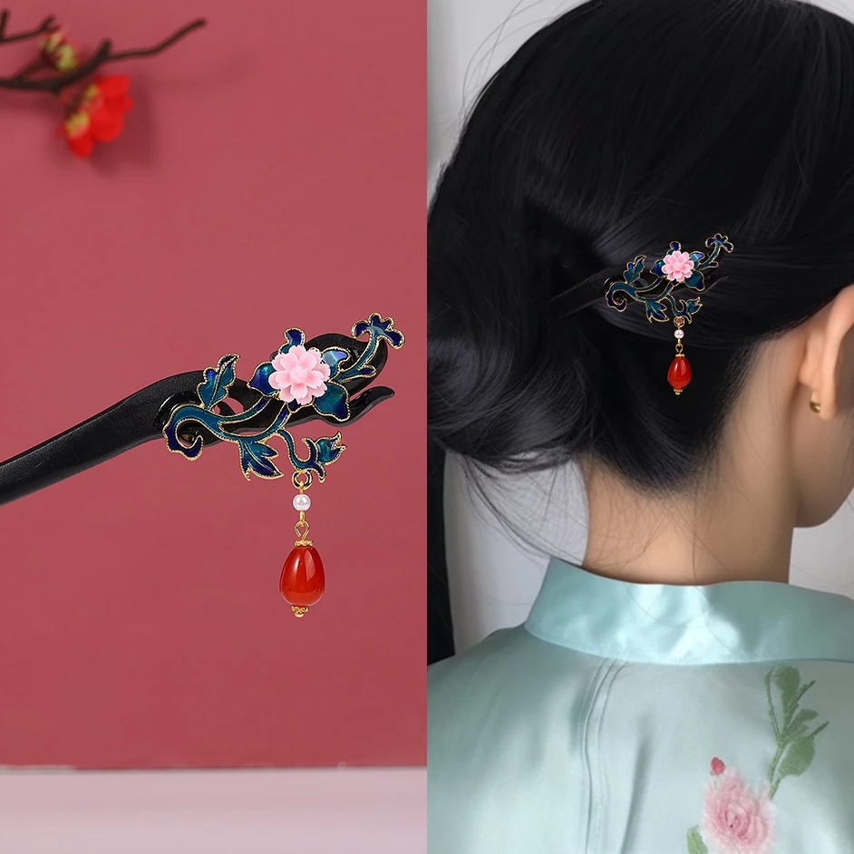 Trâm Cài Tóc Phối Tua Rua Phong Cách hanfu Trung Hoa Cổ Điển Mới