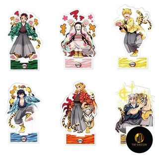 Mô hình Standee Kimetsu No Yaiba Kamado Tanjirou Nezuko <3 Zenitsu Inosuke Giyuu Phụ kiện trang trí để bàn góc học tập