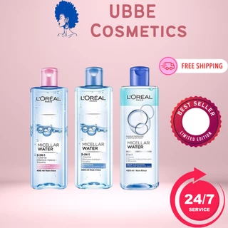 Nước tẩy trang 3-in-1 L'Oreal Paris Micellar Water| Loreal 400ml . Sản phẩm thích hợp với cả Da Dầu và Da Nhạy Cảm