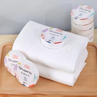 Khăn Nén Du Lịch Cotton 30*65*50g, Khăn Đa Năng Tự Nhiên Thấm Nước Tốt - LAELI