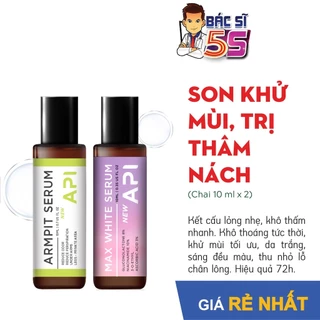 Lăn khử mùi hôi nách API + Serum làm trắng nách API Mee Natural (Chai 10ml)