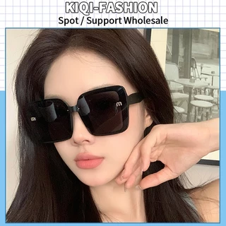 (KIQI-FASHION) COD Kính Mát Gọng Vuông Chống Tia UV In Chữ Phong Cách Cổ Điển Dành Cho Nữ