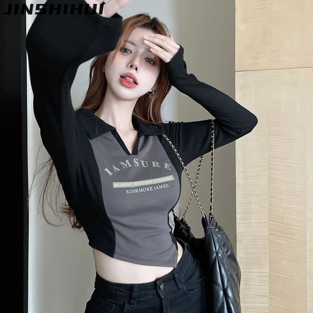 JINSHIHUI áo phông áo thun nữ croptop baby tee phổ biến Popular Thời trang Korean WTX23B08FV 45Z231106
