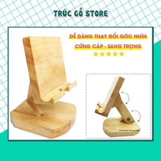 Giá đỡ điện thoại bằng gỗ, kệ để điện thoại để bàn dễ dàng thay đổi góc nhìn, gấp gọn tiện lợi