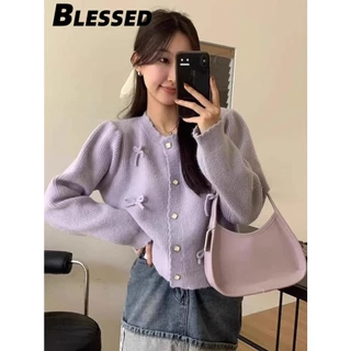 Blessed Áo Len áo khoác cardigan Dễ thương Korean hàn quốc Stylish WXF23A0Q6D 43Z231023