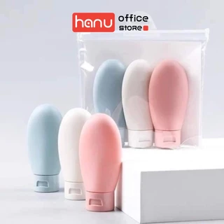 Set 3 Lọ chiết mỹ phẩm, dầu gội du lịch siêu tiện lợi dung tích 60ml kèm túi zip