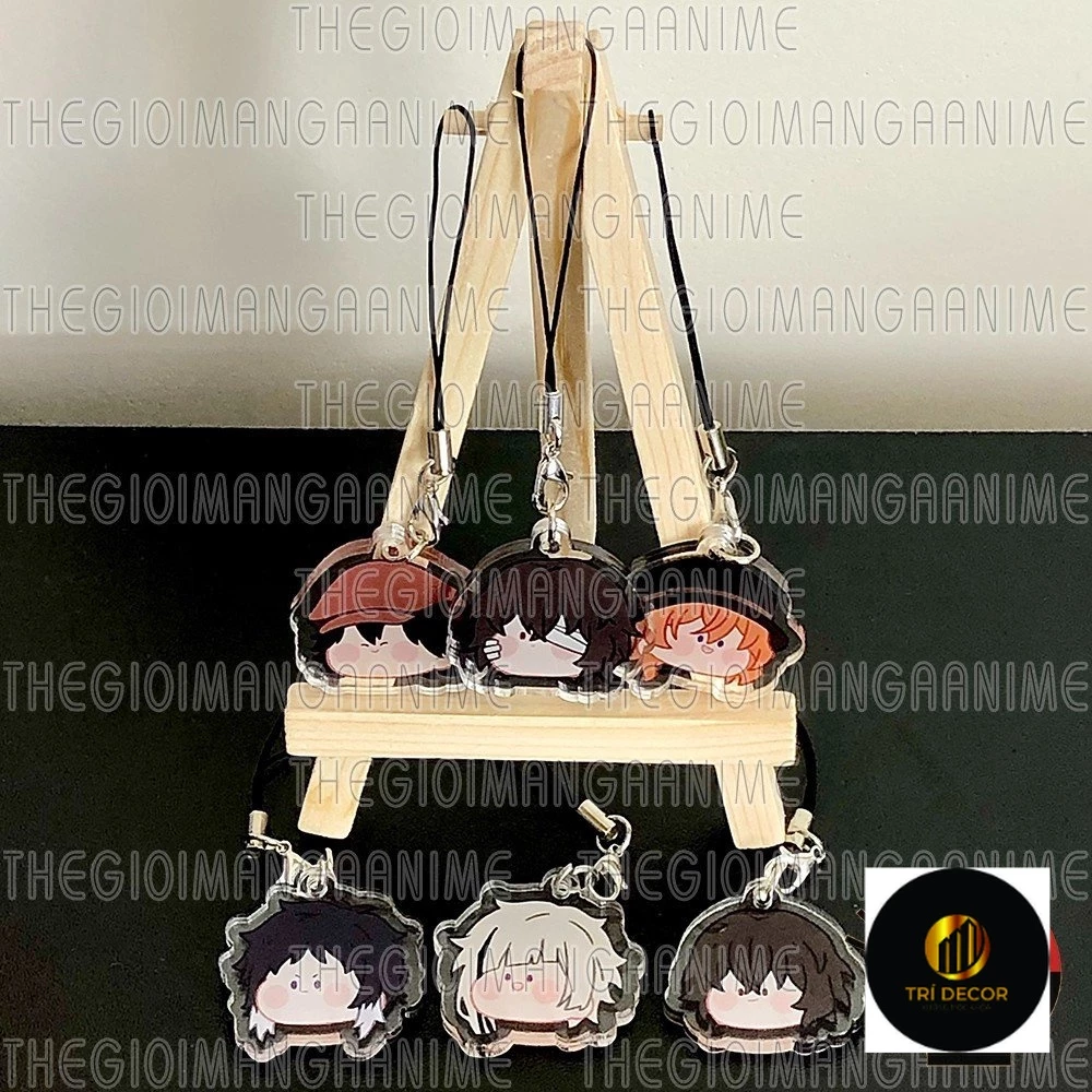 Móc dây treo điện thoại Bungou Stray Dogs ver FACE CHIBI chibi mica acrylic móc khóa anime Văn Hào Lưu Lạc