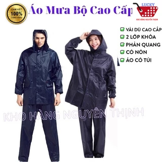 Áo Mưa Bộ Vải Dù Cao Cấp, Siêu Bền Không Thấm Nước Đủ Size Từ L Đến 4XL