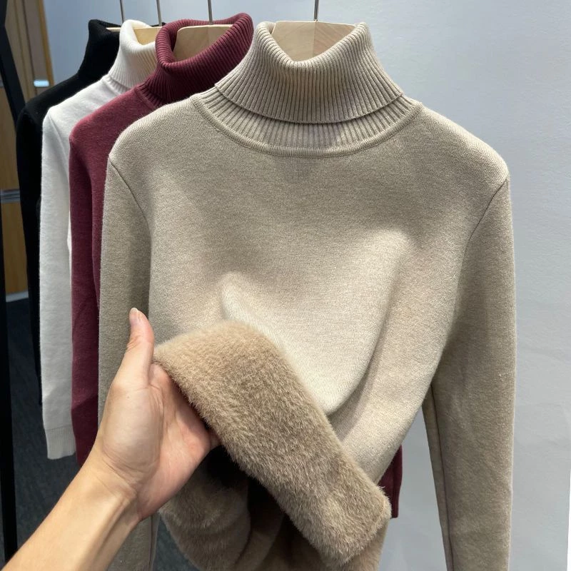 Áo sweater Cổ Lọ Lót Nhung Dày Dặn Phong Cách Thời Trang Thu Đông Mới Cho Nam Giới