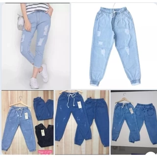 Quần Jean baggy lỡ 9 tấc - teen cá tính  cho cả trẻ và người lớn- mang trên mắt cá - ( có size 70kg )