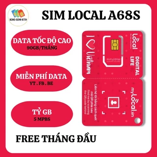 Sim 4G Local A68S - DATA KHÔNG GIỚI HẠN