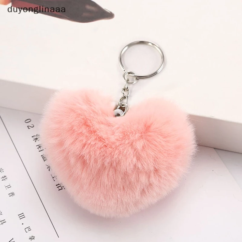 Móc Chìa Khóa Hình Thỏ Pom Pom 8cm Mềm Mại Dễ Thương Mới