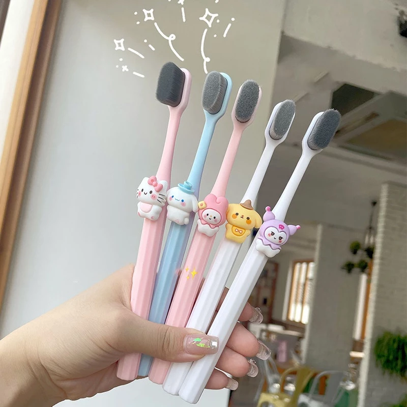 Bàn Chải Đánh Răng Lông Mềm Nano Chăm Sóc Răng Miệng Cho Người Lớn Và Trẻ Em Sanrio Kuromi Cinnamoroll