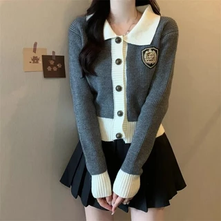 Áo cardigan Dệt Kim Cài Nút Phong Cách Phương Tây Thời Trang Thu Đông Mới Cho Nữ