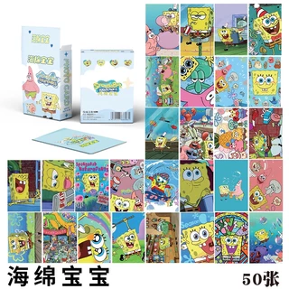 SpongeBob SquarePants Flash Laser Photocard Lomo Card 50pcs/box