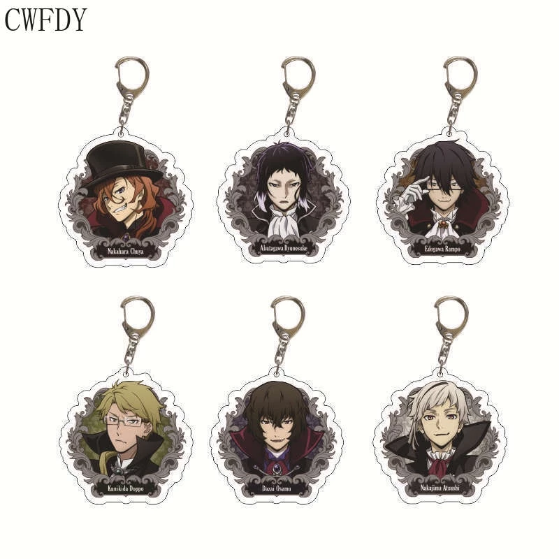 Móc khoá Anime Bungo Stray Dogs Key Chain Nakajima Atsushi Dazai Osamu Acrylic Phụ kiện trang trí cute chibi