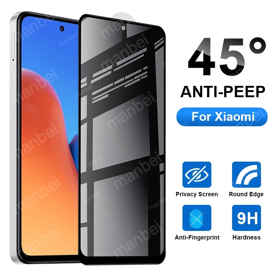 Kính Cường Lực Chống Nhìn Trộm Bảo Vệ Màn Hình Cho Xiaomi Mi 9T 10T 11T Redmi Note 13 12 11 10 9 Pro 12S 11S 10S 9S 12C 10C 13C Poco M3 M4 M5 X3 X4 X5 F3 F4 F5