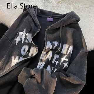 Ella Store Áo Khoác hoodie áo khoác nữ zip hoodie High-quality Korean Thanh lịch Thoải mái WWY23A0PR7 42Z231020