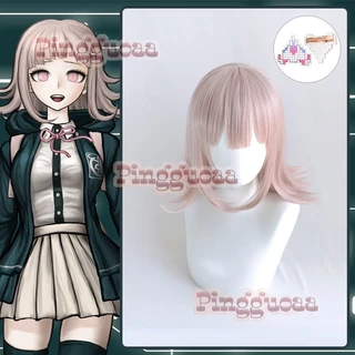 Anime Danganronpa Nanami Chiaki Cosplay Wig 35cm Heat Resistant Synthetic Wigs with Hairpin