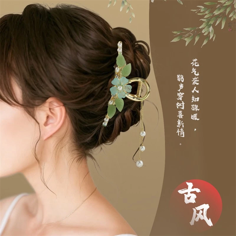 Kẹp Tóc Tua Rua Hai Mặt Cỡ Lớn Phong Cách Trung Hoa Cổ Điển Mới Cho Nữ