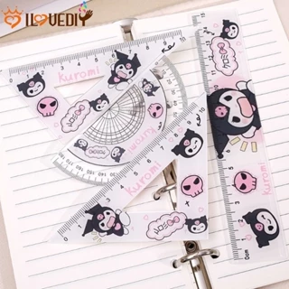 SANRIO Bộ 4 Dụng Cụ Thước Đo Chiều Dài / Thước Kẻ Hoạt Hình Dễ Thương Đa Ứng Dụng