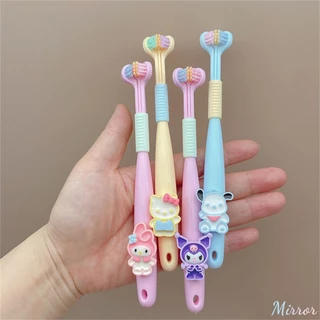 ♕ Bàn Chải Đánh Răng Ba Mặt Sanrio Bàn Chải Đánh Răng Dễ Thương Cho Trẻ Em 6-12 Tuổi Tóc Mềm Phù Hợp Bé Trai Bé Gái Trong Giai Đoạn Thay Răng