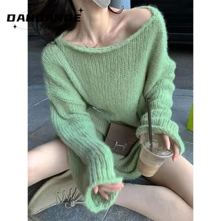 DANDANGE Áo Len áo khoác cardigan Hàn Phong Casual Phong cách Dễ thương WXF23B08NY 44Z231104