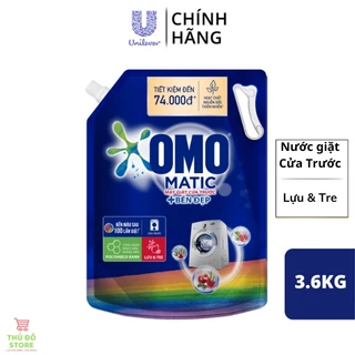 Nước Giặt OMO MATIC Cửa Trước Ngăn Mùi Ẩm Mốc Lựu & Tre - Túi 3.6Kg