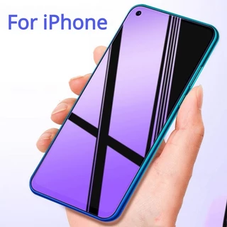 Kính Cường Lực Chống Ánh Sáng Xanh Tím Cho iPhone 15 14 13 12 11 Pro XS Max Mini XR X 6 S 7 8 Plus SE 2020