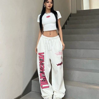 American Style European and American Style Trendy Dancing Jazz Dance Pants Ins Trendy Versatile Women's Thin Street Drawstring Sports Pants Female eVEX