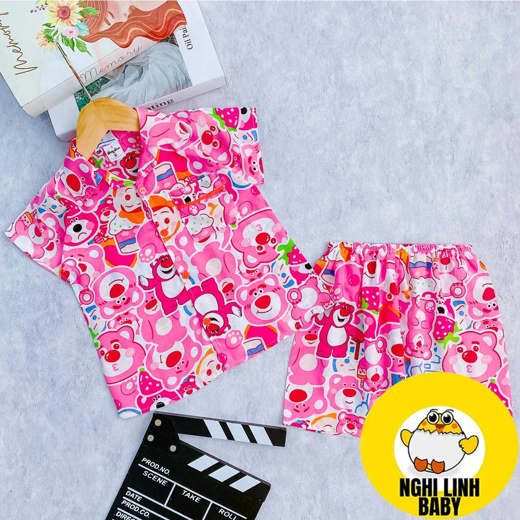 Bộ pijama cho bé, đồ tole bé trai tay ngắn quần ngắn size từ 11-40kg - Nghi Linh Baby