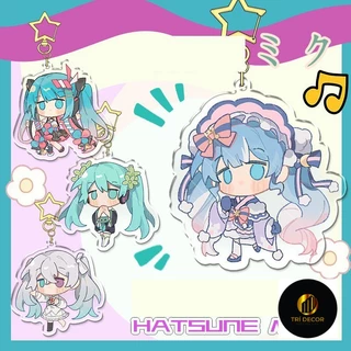 Móc khóa in hình MIKU HATSUNE v1 keyring mica acrylic in hình anime chibi xinh xắn quà tặng độc đáo dễ thương