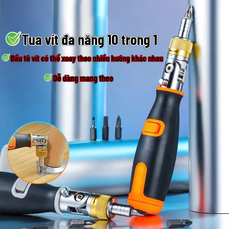 [HÀNG SẴN]Tua vít đa năng hàng Nhật ,tua vít đa năng trợ lực 180 độ hàng nhật + 10 đầu vít chuyên dụng