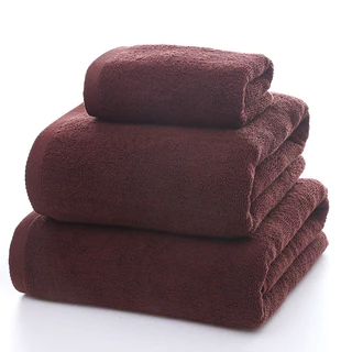 in Stock# Wholesale Cotton Brown Towels Adult Thickened Soft Absorbent Beach Towel Hotel Gift Welfare Spot 12cc
