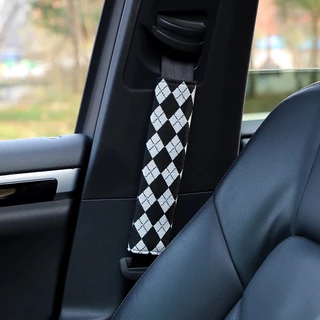 Car Safety Belt Shoulder Pad Cover Jacquard Diamond Car Anti-Friction Shoulder Shield Sets Car Interior Design Supplies New Fashion Car Seat Belt Cover  car interior accessories