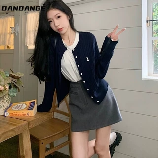 DANDANGE Áo Len áo khoác cardigan Thời trang Minimalist Cute INS WMY23B02M8 48Z231127