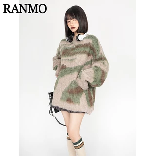 RANMO Áo Len hàn quốc Cute Xu hướng Vintage WMY2390HGR 52Z231225