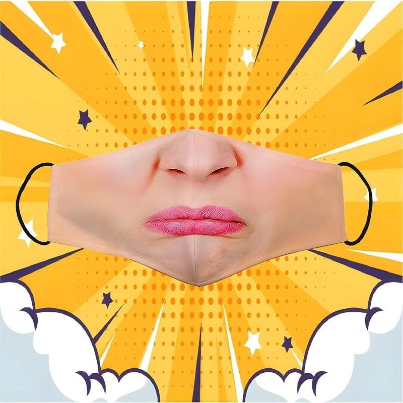 Khẩu Trang Son Môi Hồng Sợ Sệt Hài Hước Chống Bụi Chống Nắng Giá Rẻ