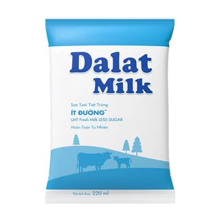 Sữa Tươi Dalat Milk Ít Đường bịch 220ml (bịch)