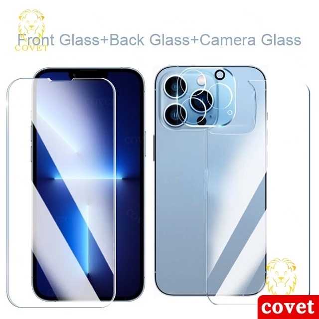 Kính Cường Lực Bảo Vệ camera Trước Và Sau 3 Trong 1 Cho iphone 11 12 13 14 15 pro max x / xs xr 7 / 8 plus