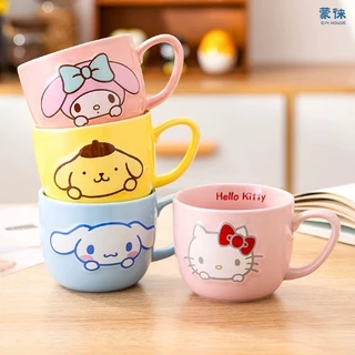 Sanrio Cốc Uống Cà Phê Bằng Sứ Chịu Nhiệt Cao In Hình Mèo hello kitty Đáng Yêu