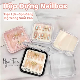 Hộp Đựng Nail Box Móng Giả Chuyên Dụng Hình Vuông Bo Cạnh Mới | Nailbox Sang Trọng Đáng Yêu Đủ Màu