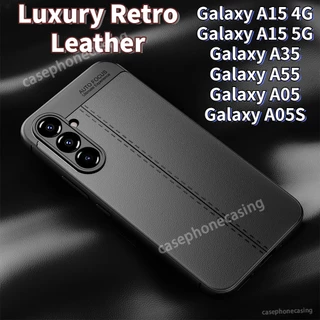 Ốp Da Retro Sang Trọng Cho Samsung Galaxy A15 4G 5G A55 A35 A25 A05 A05S M34 M54 M14 5G 2023 Ốp lưng Ốp Lưng TPU Mềm Chống Sốc Ốp Lưng Da Cừu