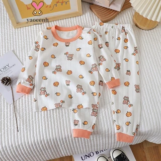 【YAOEENH】Set Đồ Ngủ Pijama Dài Tay Họa Tiết Hoạt Hình Thời Trang Mùa Thu Cho Bé 73-150cm