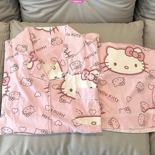 Bộ Đồ Ngủ Pijama m-2xl In Họa Tiết hello kitty Thoải Mái Cho Nữ